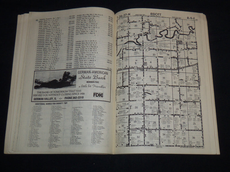 1979 STEPHENSON COUNTY ILLINOIS RURAL RESIDENT DIRECTORY - J 8589