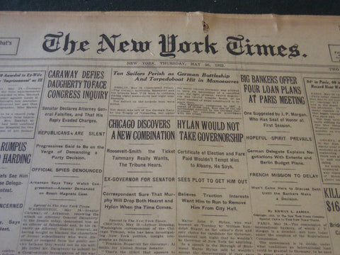 1922 MAY 25 NEW YORK TIMES - HYLAN WOULD NOT TAKE GOVERNORSHIP - NT 5803
