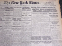 1920 DECEMBER 7 NEW YORK TIMES - HARDING URGES POLICY OF CO-OPERATION - NT 6736