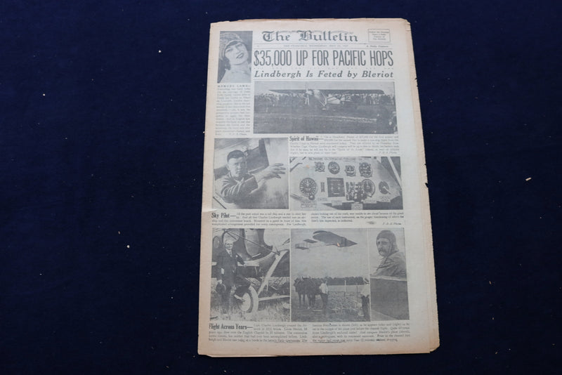 1927 MAY 25 SAN FRANCISCO BULLETIN NEWSPAPER - LINDBERGH - JONES - NP 8891