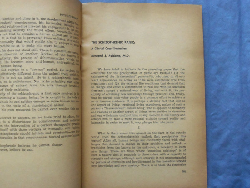 1956 SPRING PSYCHO THERAPY SOFTCOVER BOOK - ROBBINS INSTITUTE - K 299