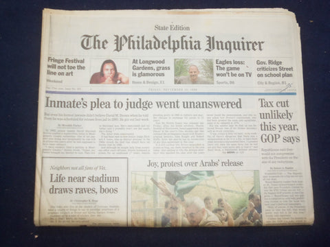 1999 SEP 10 PHILADELPHIA INQUIRER -TAX CUT UNLIKELY THIS YEAR, GOP SAYS- NP 7180