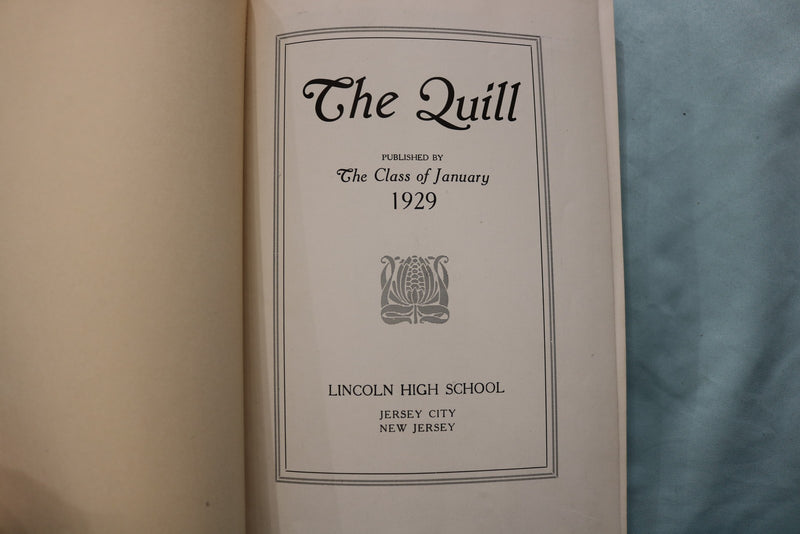 1929 JANUARY THE QUILL LINCOLN HIGH SCHOOL YEARBOOK - JERSEY CITY, NJ - YB 3584