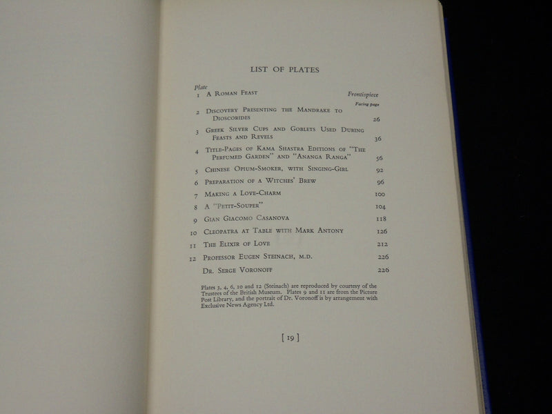 1958 APHRODISIACS FROM LEGEND TO PRESCRIPTION BOOK BY ALAN HULL WALTON- KD 2769N