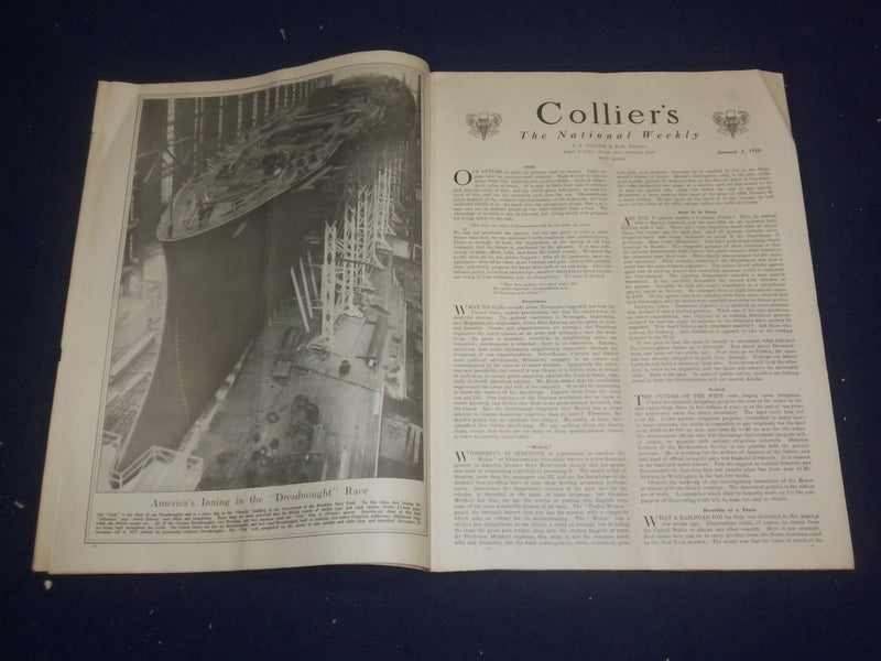 1910 JANUARY 1 COLLIER'S MAGAZINE - GREAT ILLUSTRATED COVER 'MCMX'- ST 6695