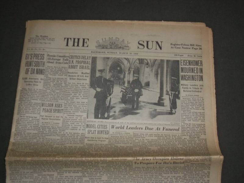 1969 MARCH 30 THE BALTIMORE SUN - DWIGHT D. EISENHOWER DIED - NP 2949