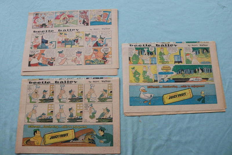 1963-1969 MILWAUKEE JOURNAL SUNDAY COLOR COMIC SECTIONS - LOT OF 3 - NP 9177