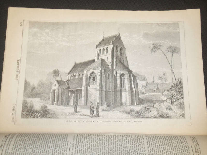 1861 DECEMBER THE BUILDER ARCHITECT MAGAZINE - 4 ISSUES -ILLUSTRATIONS - ST 416Q