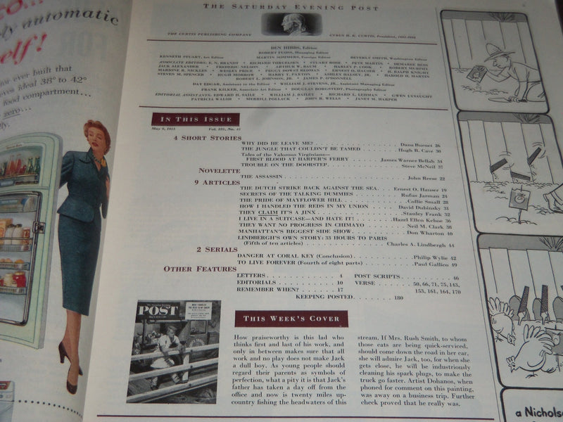 1953 MAY 9 THE SATURDAY EVENING POST MAGAZINE - ILLUSTRATED COVER - SP 1961