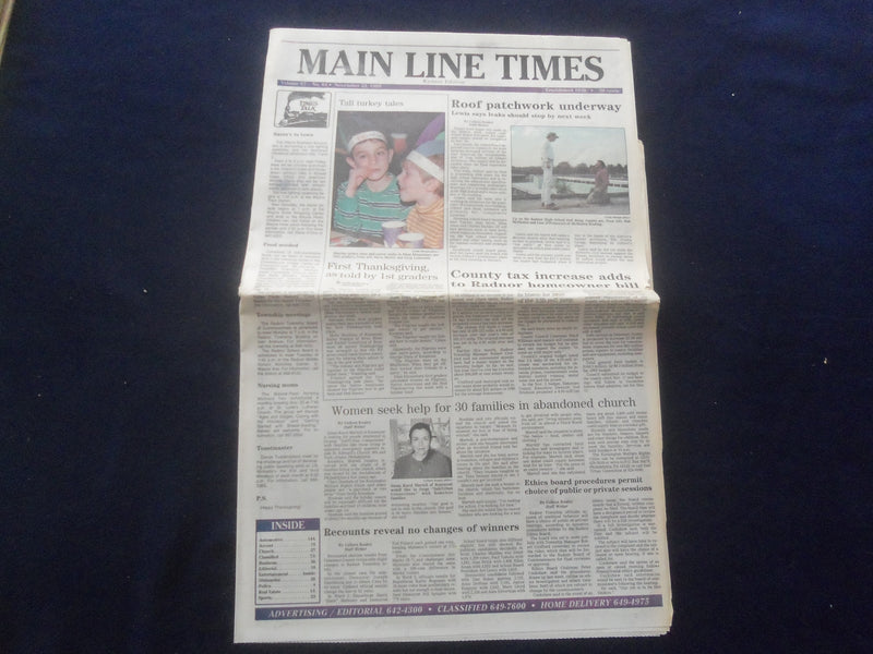 1995 NOV 23 MAIN LINE TIMES NEWSPAPER -RADNOR, PA- COUNTY TAX INCREASE - NP 6120