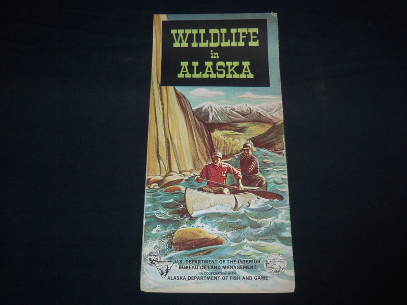 1967 WILDLIFE IN ALASKA FOLD-OUT MAP - U. S. DEPT OF INTERIOR - J 8724