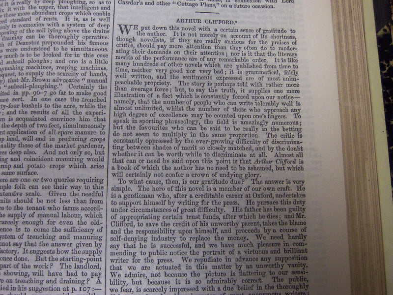 1869 JANUARY-JUNE SATURDAY REVIEW BOUND VOLUME - PUBLISHED IN LONDON - R 1142