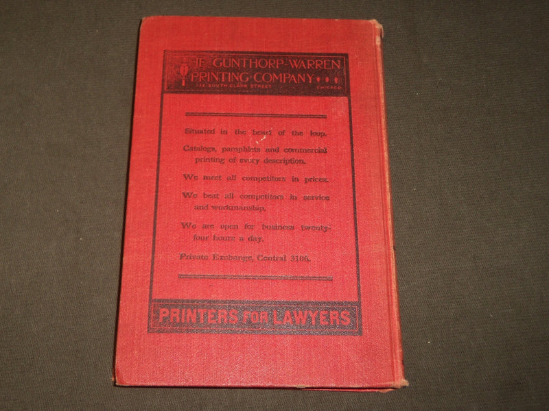 1912-1913 WALTON'S LEGAL DIRECTORY FOR CHICAGO BOOK - 10TH ANNUAL EDN - KD 5200