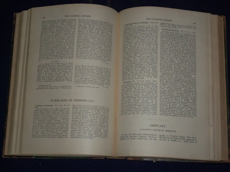 1895-1900 THE CLASSICAL REVIEW BOUND VOLUME LOT OF 2 - VOLUME 9 + 14 - KD 1186