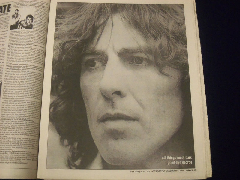 2001 AQUARIAN WEEKLY NEWSPAPER LOT OF 2 - GEORGE HARRISON DEATH - NP 1828