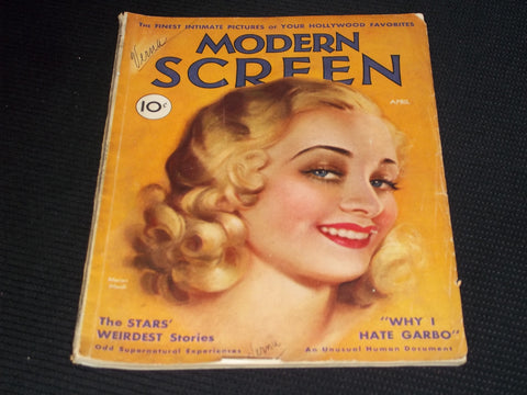 1932 APRIL MODERN SCREEN MAGAZINE - MARIAN MARSH FRONT COVER - E 14499