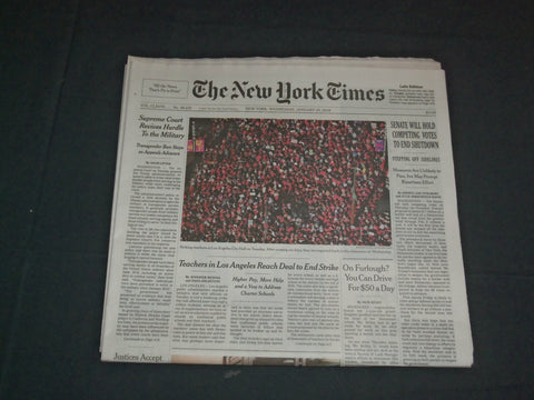 2019 JANUARY 23 NEW YORK TIMES- SENATE WILL HOLD COMPETING VOTES TO END SHUTDOWN