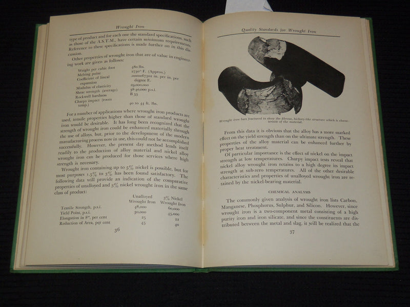 1951 WROUGHT IRON MANUFACTURE BOOK BY JAMES ASTON & STORY - 1ST PRINT - KD 9504