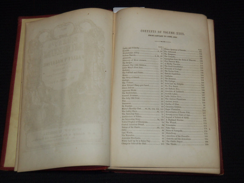 1852 MERRY'S MUSEUM AND PARLEY'S MAGAZINE BOUND VOLUME - GOODRICH - KD 7797