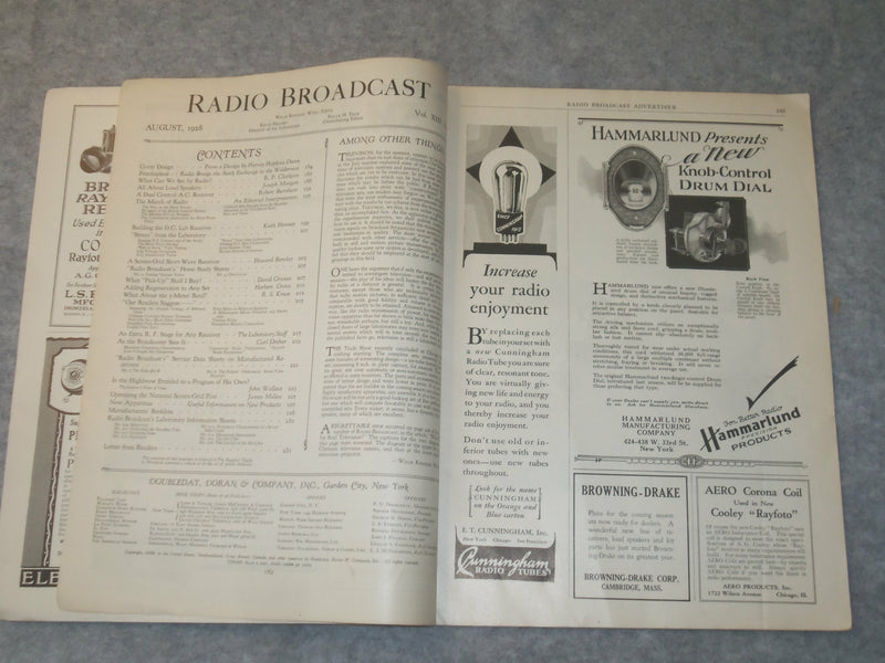1928 AUGUST RADIO BROADCAST MAGAZINE - J 6304