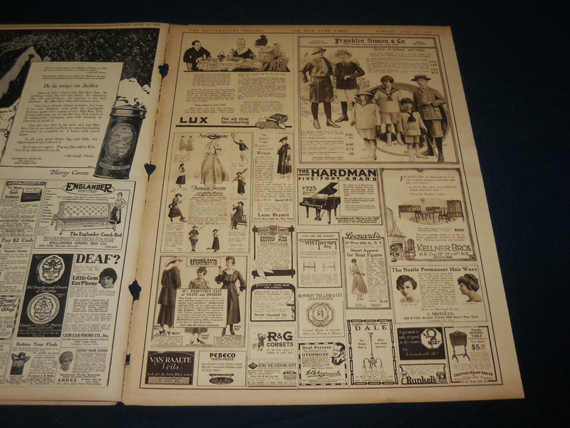 1917 JUNE 10 NEW YORK TIMES ROTO PICTURE SECTION - SONTAY SUNK - NT 9380