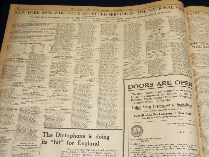 1917 AUGUST 6 NEW YORK TIMES - CANADIANS DRIVE UPON LENS - NT 8503