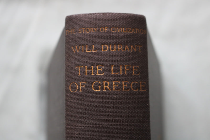 1939 THE LIFE OF GREECE HARDCOVER BOOK BY WILL DURANT - KD 9665