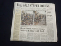 2021 FEBRUARY 17 THE WALL STREET JOURNAL -DEEP FREEZE WALLOPS TEXAS, COLD & DARK