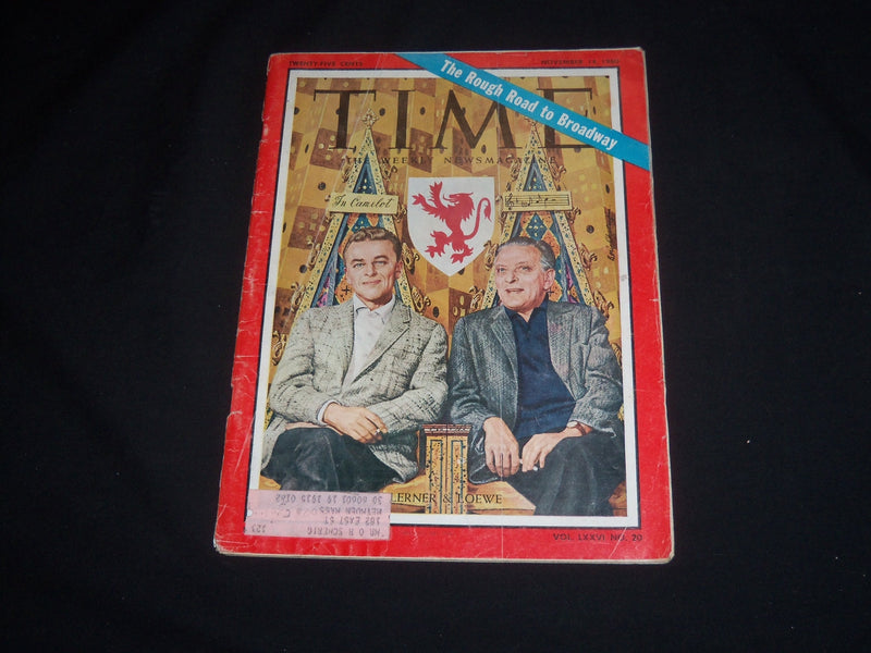 1960 NOVEMBER 14 TIME MAGAZINE - ALAN JAY LERNER & FREDERICK LOEWE - T 1769