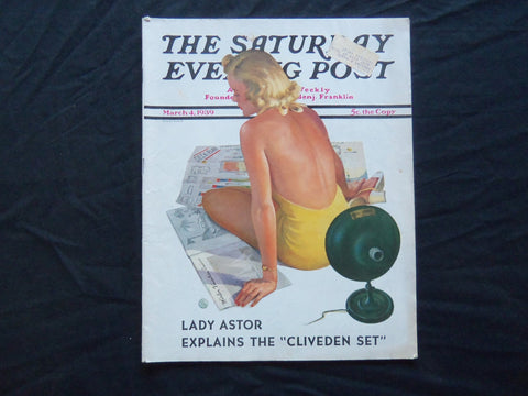 1939 MARCH 4 THE SATURDAY EVENING POST MAGAZINE - ILLUSTRATED COVER - SP 1776