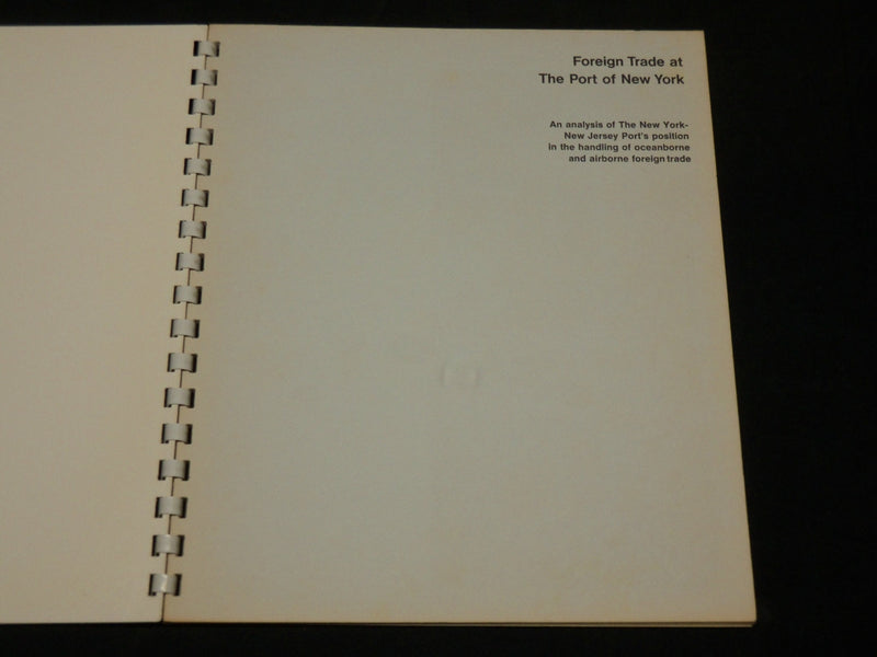 1968 THE PORT OF NEW YORK'S FOREIGN TRADE REPORT - SPIRAL BOUND - J 5942