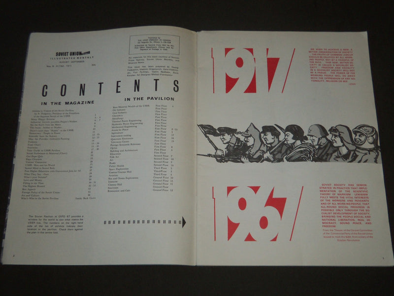 1967 AUGUST-SEPTEMBER SOVIET UNION TODAY MAGAZINE 1917-1967 - ST 5163