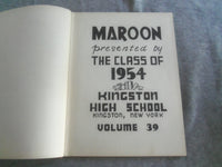 1954 MAROON KINGSTON HIGH SCHOOL YEARBOOK - KINSTON, NEW YORK - YB 2923