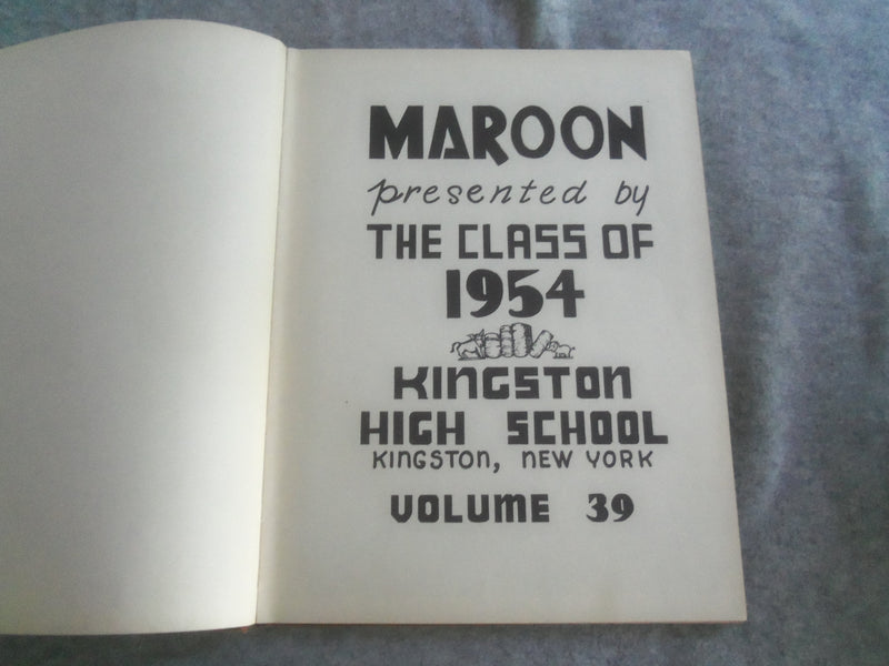 1954 MAROON KINGSTON HIGH SCHOOL YEARBOOK - KINSTON, NEW YORK - YB 2923