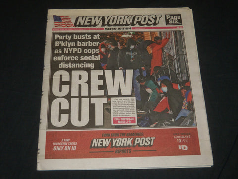 2020 APRIL 20 NEW YORK POST NEWSPAPER - NYPD ENFORCE SOCIAL DISTANCING -CREW CUT