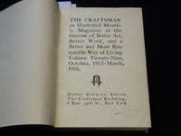 1915 OCTOBER-1916 MARCH THE CRAFTSMAN MAGAZINE BOUND VOLUME - KD 7888