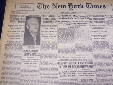 1949 JULY 23 NEW YORK TIMES - OTTO ABETZ GETS 20 YEARS - NT 3659