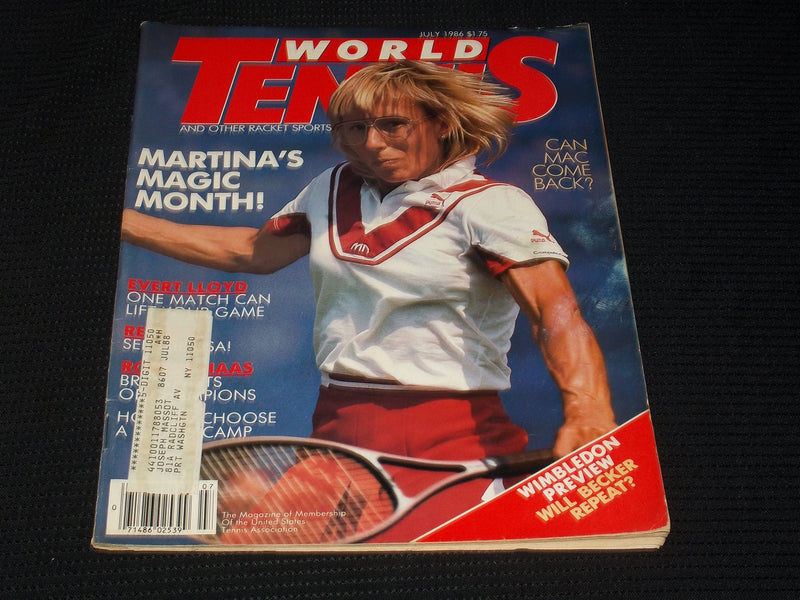 1986 JULY WORLD TENNIS MAGAZINE - MARTINA NAVRATILOVA FRONT COVER - E 5404