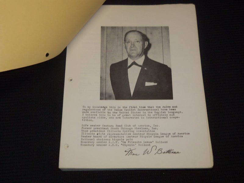 1963 UNION CYCLIST INTERNATIONAL RULES & REGULATIONS - PARIS CONGRESS - KD 5293K