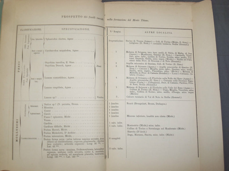 1873 I SUOI FOSSILI LA SUA ETA ED IL SUO MODO D'ORIGINE - ITALIAN TEXT - J 4908