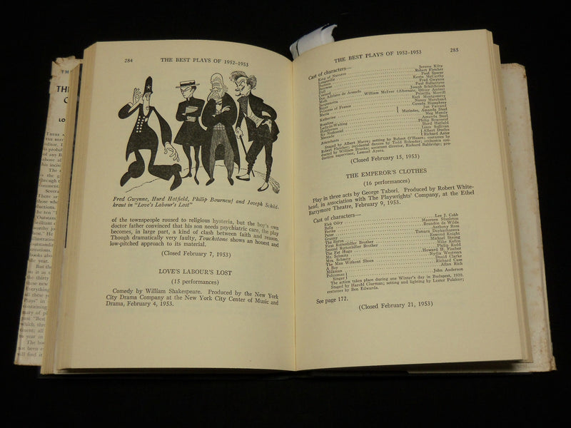 1953 BURNS MANTLE YEARBOOK THE BEST PLAYS 1952-1953 HARDCOVER BOOK - KD 6505