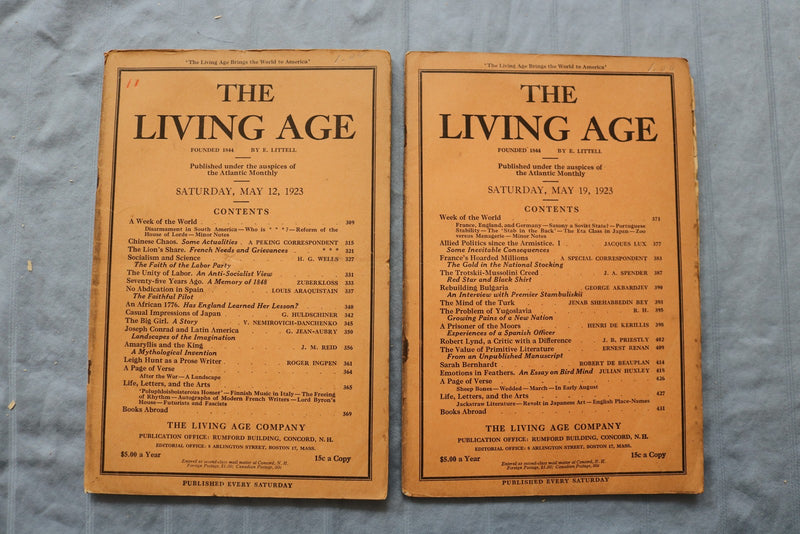 1922-1923 THE LIVING AGE MAGAZINE - LOT OF 13 - O 3896