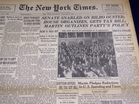 1947 JANUARY 4 NEW YORK TIMES - SENATE SNARLED ON BILBO - NT 2766