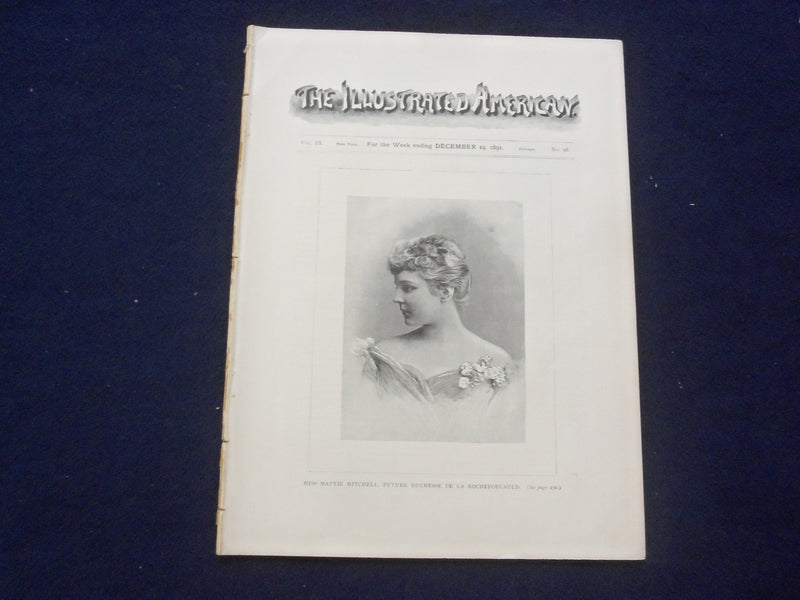 1891 DECEMBER 19 THE ILLUSTRATED AMERICAN MAGAZINE -MISS MATTIE MITCHELI- J 9726