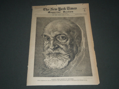 1925 APRIL 26 NEW YORK TIMES MAGAZINE SECTION - LEOPOLD AUER - NP 2711