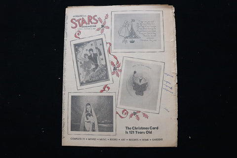 1964 DECEMBER 6 STARS MAGAZINE - 121 YEAR OLD CHRISTMAS CARD COVER - E 25719
