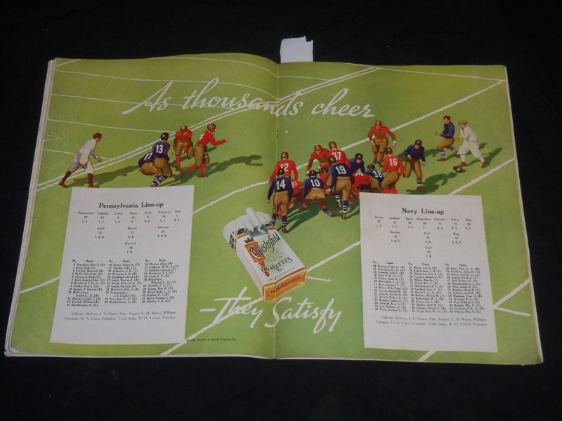 1934 OCTOBER 27 NAVY VS. PENNSYLVANIA COLLEGE FOOTBALL PROGRAM - J 5767