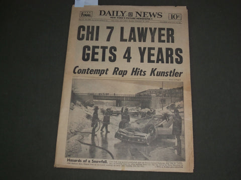 1970 FEBRUARY 16 NEW YORK DAILY NEWS - CHICAGO 7 LAWYER GETS 4 YEARS - NP 3041