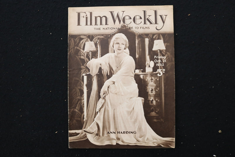 1932 OCTOBER 21 FILM WEEKLY MAGAZINE - ANN HARDING COVER - E 25869