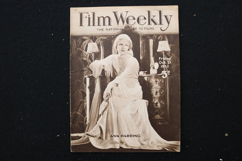 1932 OCTOBER 21 FILM WEEKLY MAGAZINE - ANN HARDING COVER - E 25869